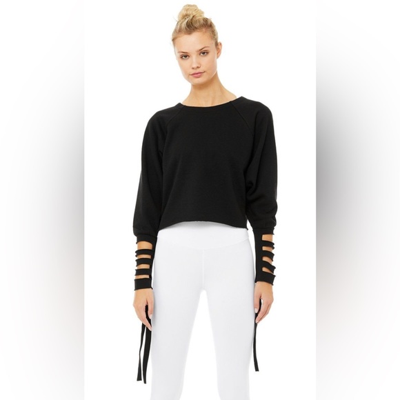 Alo Yoga Tribe Long Sleeve Top With Slashed Sleeves And Ties - Picture 1 of 8